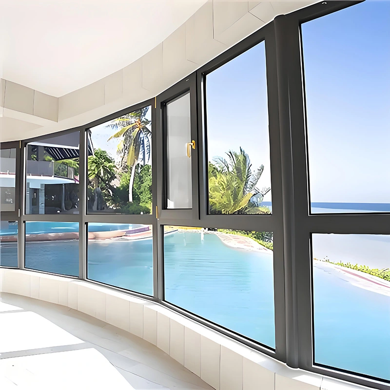 Окна из алюминиевого сплава, открывающиеся внутрь